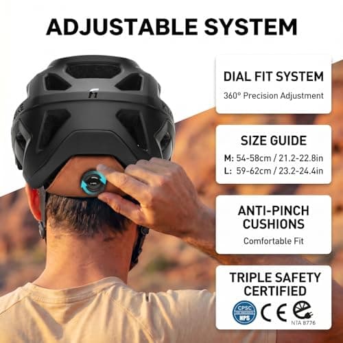 KINGBIKE NTA-8776 Mountain Bike Helmet Professional Ebike Helmets with 3-Level Adjustable Visor & Camera Mount E-MTB Helmet for Adults Men Women Youth E-Bike Safety Certified