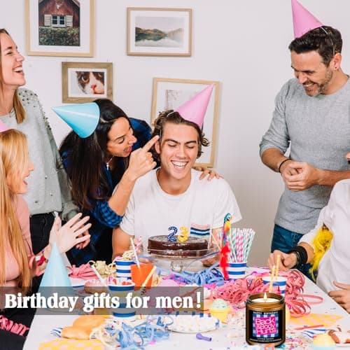 Homsolver Birthday Gifts for Women Men, Happy Birthday Decoration Candles Gift for Her Him, Funny Friendship Mom Dad Sister Friends Wife Husband Present Ideas - Lavender Scented Candle B0GR469HKF