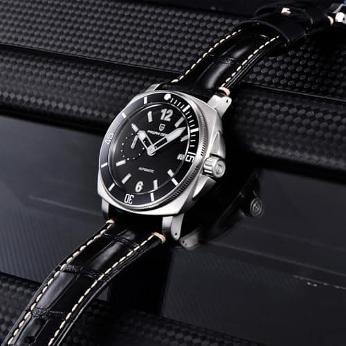 SUZAKU Pagani Design Men's Automatic Watch 43mm Stainless Steel Case Self-Winding Movement Rotating Bezel Luminous Hands 100m Water Resistance Business Casual Timepiece