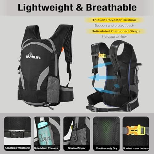 Bicycle Cycling Backpack - Water Resistant Biking and Bike Commuter Lightweight Backpack with Helmet Mesh Holder, Men and Women