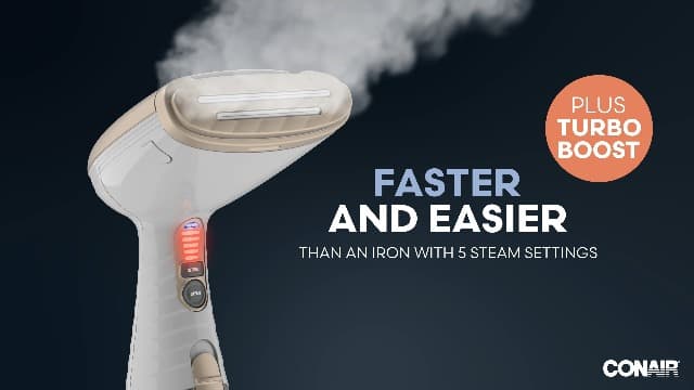 Conair Handheld Garment Steamer for Clothes, Turbo ExtremeSteam 1875W Fabric Steamer, Portable Handheld Design, Strong Penetrating Steam, Amazon Exclusive, Black