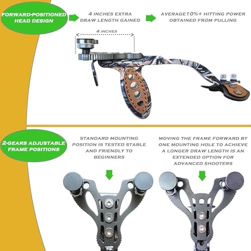 Heavy Duty Hunting Slingshot, Wrist Rocket Slingshot with Arm Support, Professional Shooting Sling Shot for Adults, Competition Catapult.