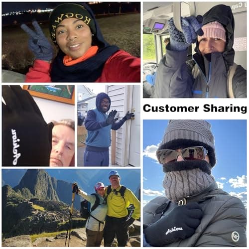 Achiou Winter Gloves, Glove for Men Women, Upgraded Touch Screen Texting Warm Running with Thermal Soft Knit Lining