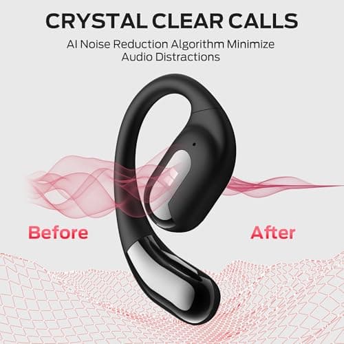 Monster Open Ear AC317 Headphones, Wireless Headphones with Stereo Sound, Bluetooth 5.4, 24H Playback, Crystal Clear Calls, Type-C Charging, Touch Control, Sweat Resistant Open Ear Wireless Earbuds