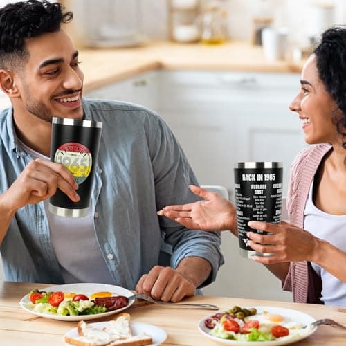 60th Birthday Gifts for Women Men - 1965 60th Birthday Decorations Gifts Ideas for Her Him - 60 Year Old Birthday Gift for Men Women Turning 60 Gift Ideas - 20oz Stainless Steel Tumbler
