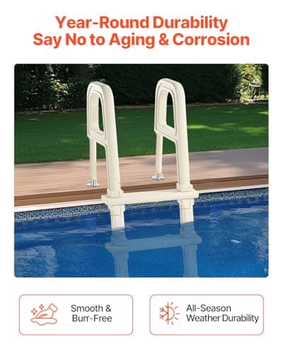 VEVOR Swimming Pool Ladder, 75°Inclined 5-Step Double Handrails Stair, Non-Slip Heavy Duty Steps, Load Capacity 300 lb, for 48-54 in Inground & Above-Ground Pools of Any Deck Surface Indoor & Outdoor