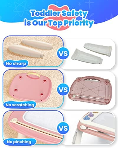 Seimome Magnetic Drawing Board, Toddler Girl Toys for 1-3 Year Old, Doodle Board Learning and Educational Kids Toys- Pink B0BZ4H7T9N