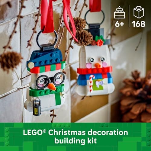 Christmas Craft, Building Toys, Girls & Boys, Ages 6+, Christmas Tree Decoration with Hanging Rings, 168 pieces LEGO Snowman Ornaments 40812 B0G2KJ8V5R