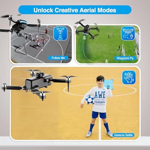 Contixo F19 Drone With 1080p HD FPV Camera, 20 Min Flight 360° Flips Brushless Motor RC Quadcopter With Altitude Hold, Obstacle Avoidance, Follow Me For Novice Beginner's Kids And Adults, 2 Batteries