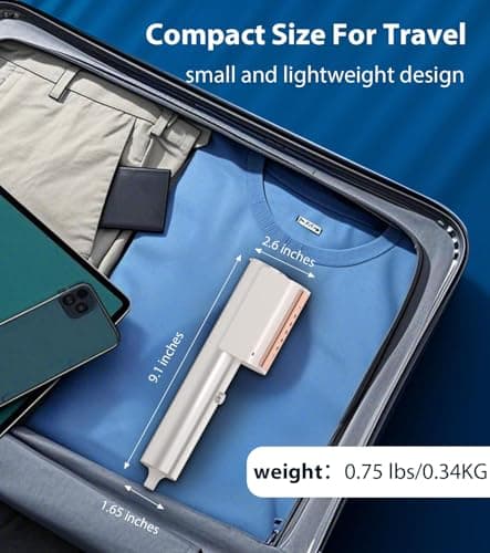 Travel Clothes Steamer Mini Iron - Portable Handheld Garment Steamer,Mini Steam Iron for Any Fabrics，Wrinkle Remover for Travel Home or Office.