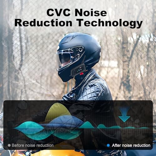 EJEAS V6 Pro Motorcycle Bluetooth Headset, Upgraded 2 Riders Intercom Helmet Communication System with Auto-Answering Call and Noise Reduction for Motorcycling Skiing and Climbing (2 Pack)