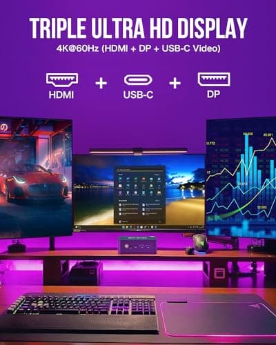 GMKtec M5 Plus Gaming Mini PC Ryzen 7 5825U (Upgraded 7430U), 32GB RAM 1TB SSD Dual NIC LAN 2.5GbE Desktop Computers Office Home, Triple 4K Display, WiFi 6E, USB3.2, USB-C, BT 5.2, DP, HDMI