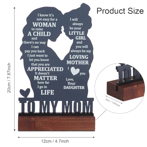 Gifts for Mom from Daughter - Sentimental Mother's Day Birthday Gifts for Mom, Meaningful Mom Keepsake Plaque, Mother Daughter Gifts "To My Mom" Christmas Valentines Day Easter Presents