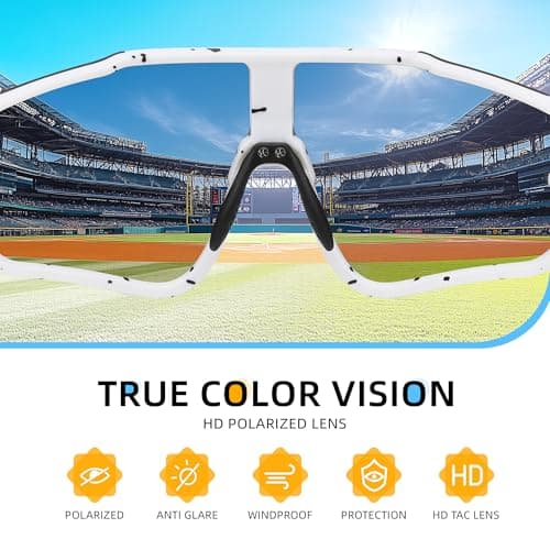 Kids Baseball Polarized Sunglasses: Sports Sunglasses for Boys Girls 3-12 Youth Sun Glasses for Cycling Running B0DB7QJYL4