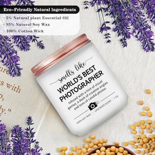 Photographer Gifts - Photography Gifts for Women, Wedding Photographer Candle - Lavender Scented Candles