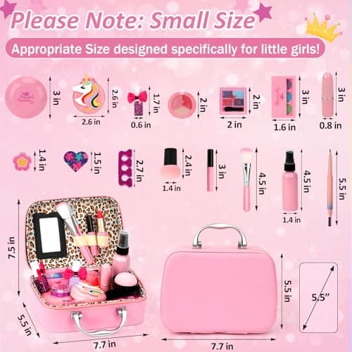 For Ideahome Kids Washable Makeup Girl Toys - Real Make Up Set, Little Girls Makeup Kit for Toddler Kid Children Princess, Christmas Birthday Gift Toys for Girl 4 5 6 7 8 9 10 Year Old