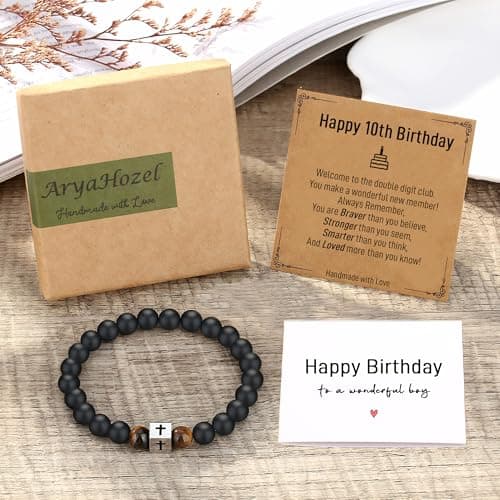 Cross Bracelet for Men - Cool 10th 13th 16th 18th 21st 30th 40th 50th 60th 70th 80th Birthday Gifts for Him, Husband, Dad, Son, Grandson, Brother...