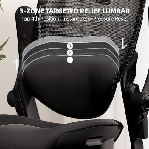 CabLady S2 Petite Office Chair for Women & Small Frames - 330lb Capacity, 4D Adjustable Lumbar/Headrest, Flip-Up Arms & Footrest, Ergonomic Desk Chair