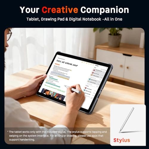 Tylvx 2-in-1Tablet Computer, 10.1" Touchscreen Tablet PC with Stylus and Case, Intel m3 8100Y up to 3.4GHz, 12GB RAM 256GB SSD, Win 11,for Home, Business, Students, Digital Sketching(Without Keyboard)