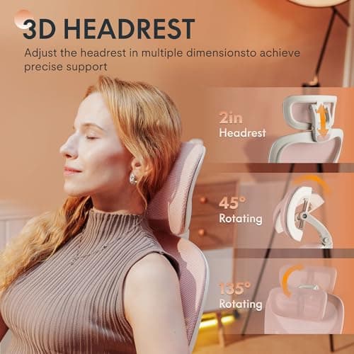 FLEXISPOT Foldex Ergonomic Office Chair, Folding Chair for Small Spaces with Lumbar Support, Flip-up Armrests, 3D Headrest, Desk Chairs with Footrest for Work,Video Game,Gift (Foam Seat, Pink)