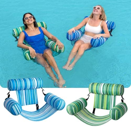 SLOOSH Inflatable Pool Floats Adult,2 Packs Floating Lounge Chairs,Blow up Pool Noodles for Adult Heavy Duty,Floating Chair for Party Summer Water Beach Lake Fun