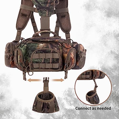 BLISSWILL Hunting Backpack Hunting Fanny Pack with Harness Pouch,Turkey Hunting fanny Pack, Binocular Harness houlder-Supported Waist pack for Bow Rifle