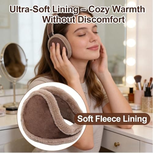 oliwex Ear Muffs for Winter, Behind-the-Head Ear Warmers, Lightweight Windproof for Men Women Running Commuting Outdoor