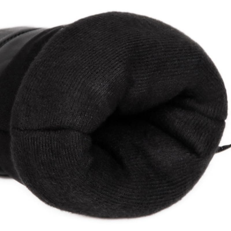 Harssidanzar Winter Leather Ski Mittens for Men Women Goatskin Outdoor Thermal Waterproof Insulation Gloves KM066US