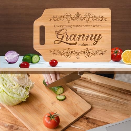 AceThrills Granny Gifts for Granny Birthday, Christmas from Grandkids - Engraved Bamboo Cutting Board 12.3"L x 8.7"W x 0.4"Th B0CYL84JGG
