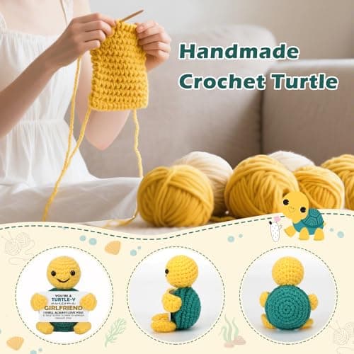 Girlfriend Gifts for Her, To My Love Birthday Anniversary Wedding Graduation Gift for Girlfriend Her from Boyfriend, Romantic I Love You Gift for Girlfriends, Handmade Positive Crochet Animals Turtle