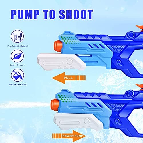 Quanquer 3 Pack Water Guns for Kids Adults - 600CC Squirt Water Toy Gun Super Blaster Soaker Long Range High Capacity Swimming Pool Beach Outdoor Fighting Toy for Boys Girls (Blue)