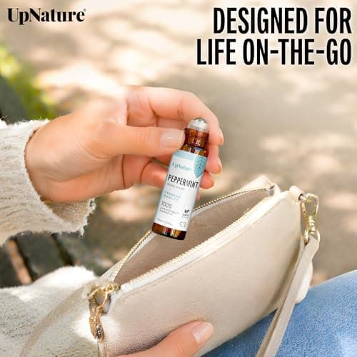 100% natural peppermint essential oil roll-on for nausea, morning & motion sickness relief - pregnancy essentials, chemo UpNature Peppermint Oil Roll On for Pregnancy Nausea & Morning Sickness B07JDX322C