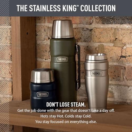 THERMOS Stainless King Vacuum-Insulated Beverage Bottle, 40 Ounce, Midnight Blue