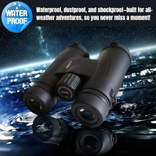 10x42 HD Binoculars for Adults High-Powered – Waterproof Binoculars with Clear Wide View, Lightweight for Bird Watching, Hunting, Hiking & Sports, with Carrying Bag
