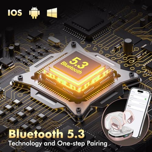 HAOYUYAN Wireless Earbuds, Sports Bluetooth Headphones, 80Hrs Playtime Ear Buds with LED Power Display, Noise Canceling Headset, IPX7 Waterproof Earphones for Workout/Running