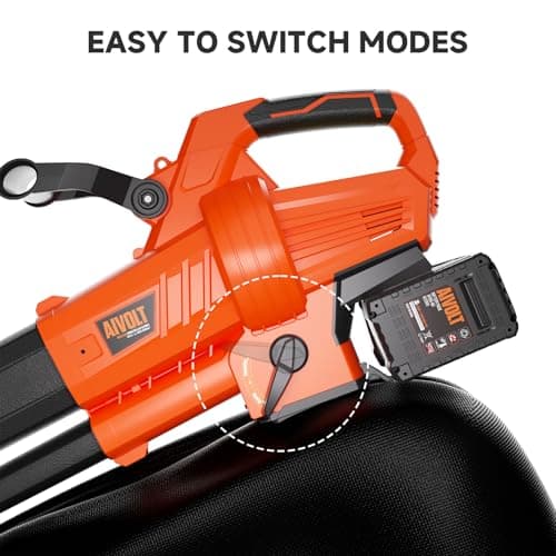 AIVOLT Brushless Leaf Blower Vacuum Mulcher 40V, Cordless Leaf Vacuum with 40L Bag, Turbo Power, 2x4.0Ah Batteries & Charger, 3-in-1 for Lawn Care, Patio Cleaning