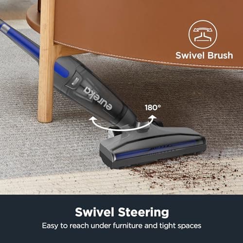 Eureka Corded Stick Vacuum Cleaner for Home Pet Hair, Lightweight Stick Vacuum Cleaner with Powerful Suction for Carpet Tile and Hard Floor, Blue, 3-in-1 Handheld Vac NES312