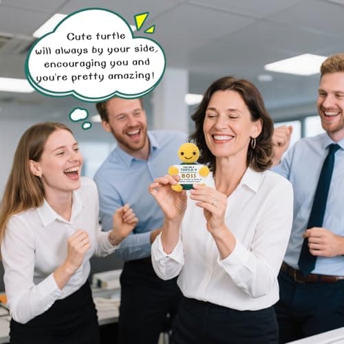 Christmas Boss Gifts, Funny White Elephant Turtle Boss Gifts for Women Men, Boss Lady Female Male from Employee Coworkers Birthday Gift for Supervisor Manager, Cute Handmade Crochet Turtle