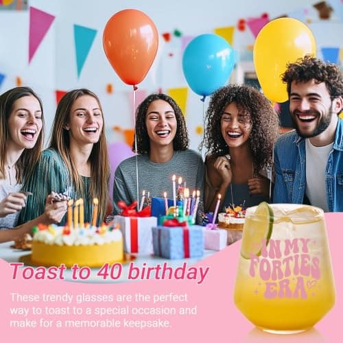 40th Birthday Gifts For Her - In My 40s Era Wine Glass, Best 40th Birthday Gifts For Women, 40 Years Old Gifts For Sister, Son, Daughter, Mom, Best Friend, Birthday Glass For Decorations, 18oz