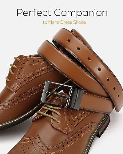 CHAOREN Reversible Belt Men 1 Piece - 1.25" Leather Dress Belt - Trim to Fit for Elegant Style