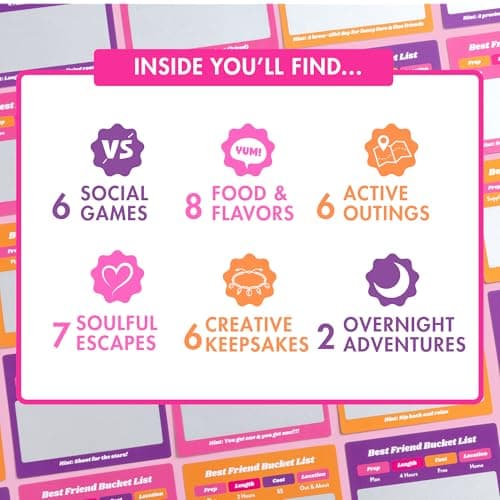 Best Friend Bucket List Scratch Off Cards – 35 Fun Adventure Date Ideas for Friends – Unique Gift for Women, Besties, or BFFs – Fun Friendship Gift for Birthdays or Holidays