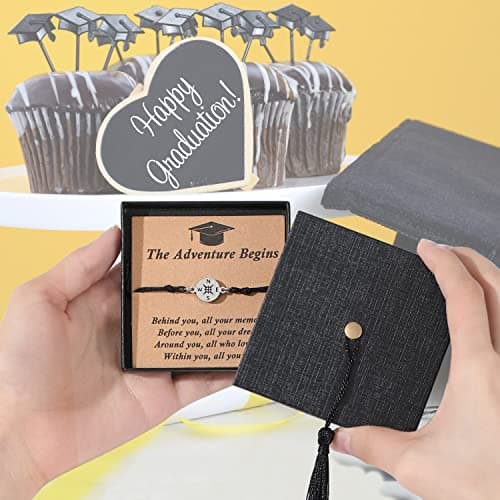 SAM & LORI Unique Grad Cap Box 2026 Graduation Gifts for Her/Him - Adjustable Unisex Bracelet for Primary/Middle School/High School/College Grads B0BWYSSGZJ