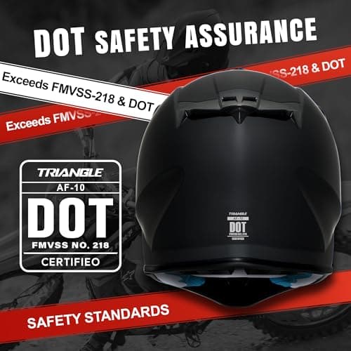 TRIANGLE Adult Dirt Bike Helmet Full Face Motorcycle Helmets with Adjustable Goggles & Gloves - DOT/FMVSS-218 Certified Motocross Helmet for Off-Road ATV BMX UTV