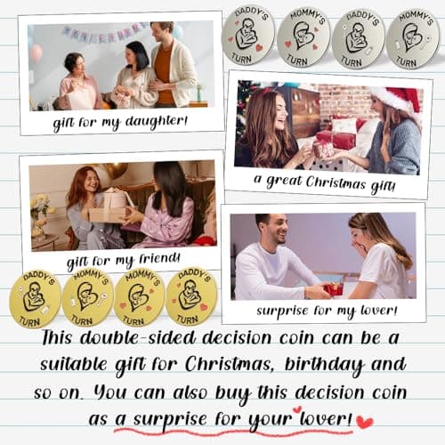 Lovely New Parent Decision Coin as New Parents Gifts for Couples, Double-Sided Coin as New Baby Gifts, Funny Gifts for New Mom Dad