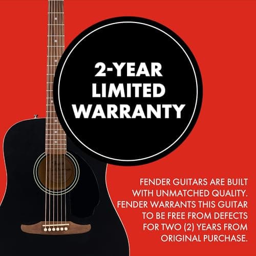 Fender California Debut Redondo CE Series Acoustic Guitar, Beginner Guitar, 2-Year Warranty, Includes Built-In Tuner, Black