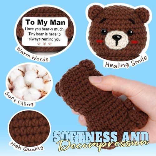 I Love You Gift for Him Boyfriend Husband, Gift for Birthday Fathers Day, to My Man Handmade Crochet, Funny Birthday Anniversary Valentine's Day for Men B0FD9QGTQP