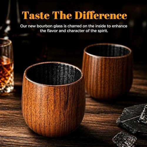 Whiskey Bottle, Liquor Decanter, With 11oz Smoke Bourbon Glass(2), Whiskey Gifts for Men, Dad, or Husband, Wooden Gifts Box GENUINED 30oz Globe Whiskey Decanter Set w/2 Charred Wooden Whiskey Glasses B0GV26PYCT