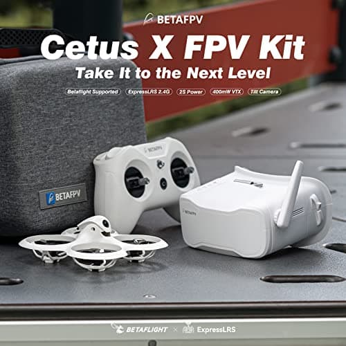 BETAFPV ELRS V3 Cetus X FPV Kit with Betaflight FC LiteRadio 3 Transmitter C04 Cam VR03 Goggles with DVR Recording Function, Supported 2S Power Advanced RTF Kit for FPV Beginners to Fly Faster Further