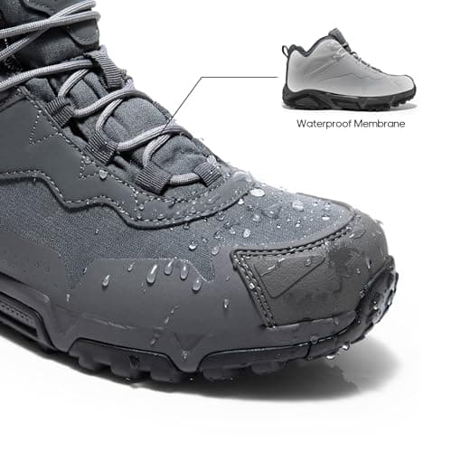 NORTIV 8 Men's Waterproof Hiking Boots, Lightweight Tactical Boots for Men, Mid Ankle Men's Hiking Boots for Trekking Trails, Outdoor Adventures Hiking