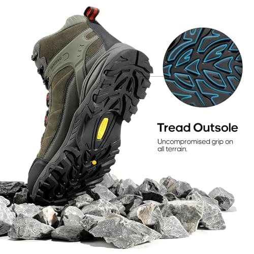 NORTIV 8 Men's Waterproof Hiking Boots Outdoor Mid Trekking Lightweight Mountaineering Shoes Paladin